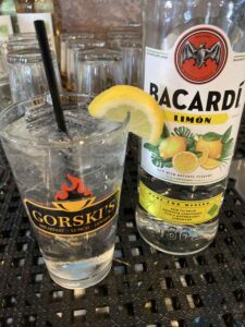 Bacardi Soda water cocktail at Gorski's in Mosinee.