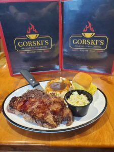 Ribeye steak from dinner from Gorski's in Mosinee WI