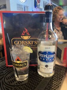 Deep Eddy Vodka and sprite from Gorski's fully stocked bar in Mosinee Wisconsin.