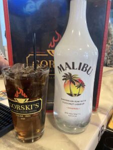 Malibu and diet coke at Gorski's in Mosinee Wisconsin.