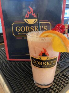 Pineapple Upside Down Cake Cocktail at Gorski's in Mosinee Wisconsin.